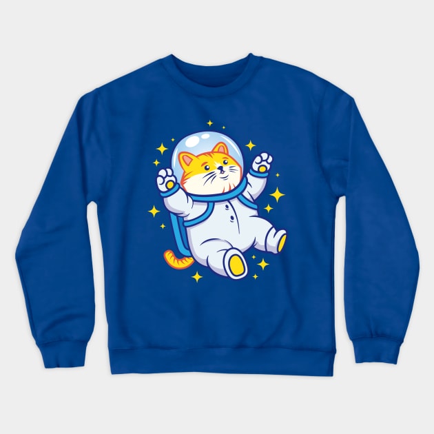 Astro-Cat Crewneck Sweatshirt by LAckas